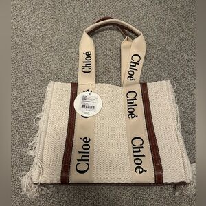 NWT Chloé Medium Woody Fringed Cotton KnitTote Bag Special Edition